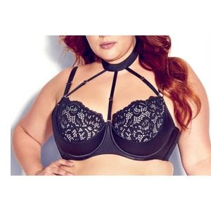 FOX & ROYAL Hollie Underwire Demi Bra - black sz 46 G/H